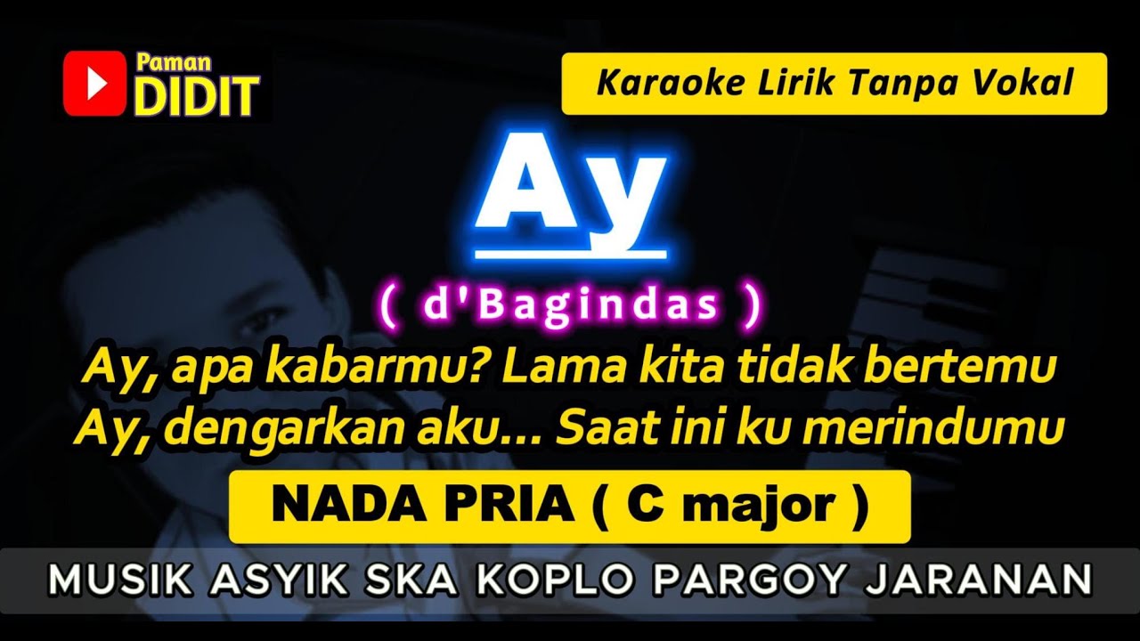 Ay d'Bagindas - Karaoke Nada PRIA / COWOK ( Ay Bagindas ) SKA Koplo Pargoy Jaranan [ Male Key ]