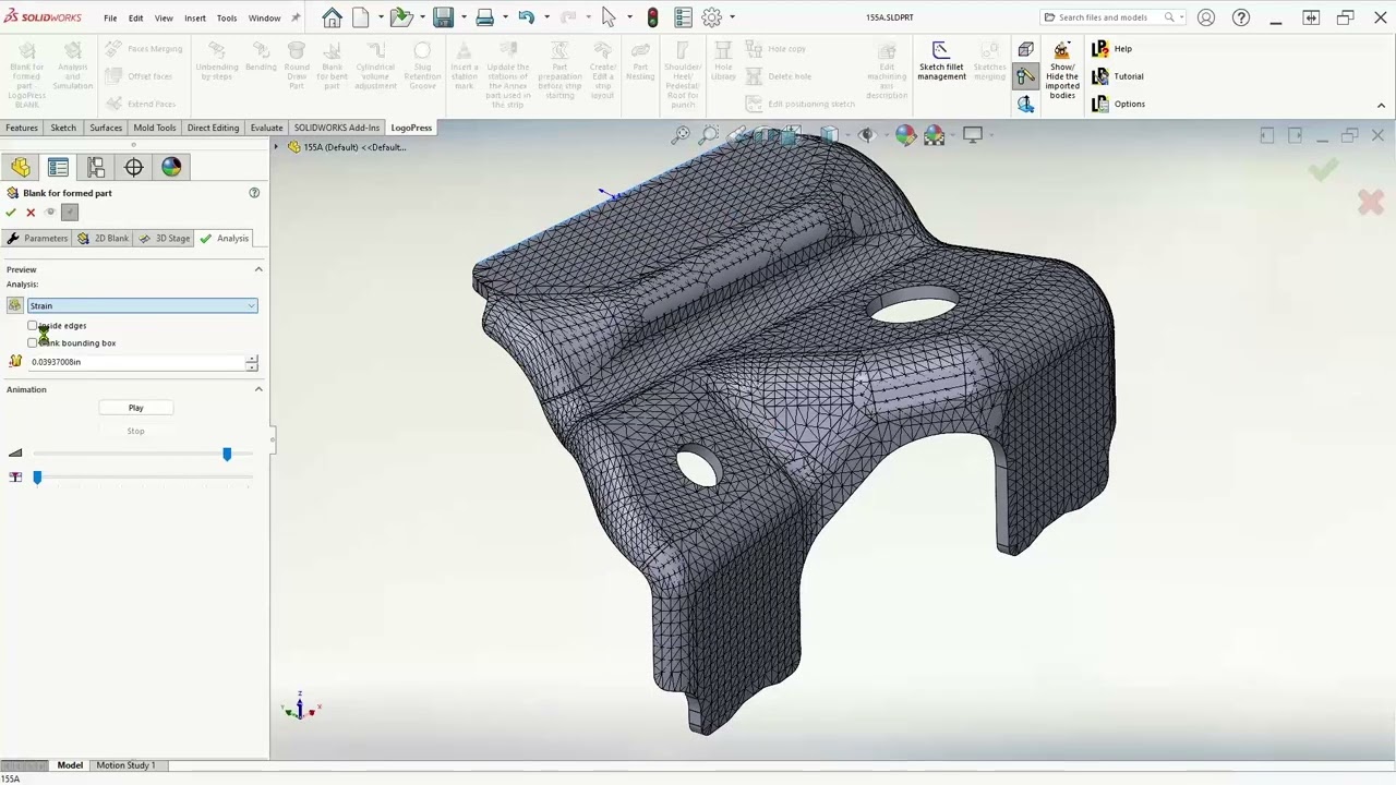 Live Demonstration of a Complex Strip Layout and a Die Design Using LogoPress for Solidworks