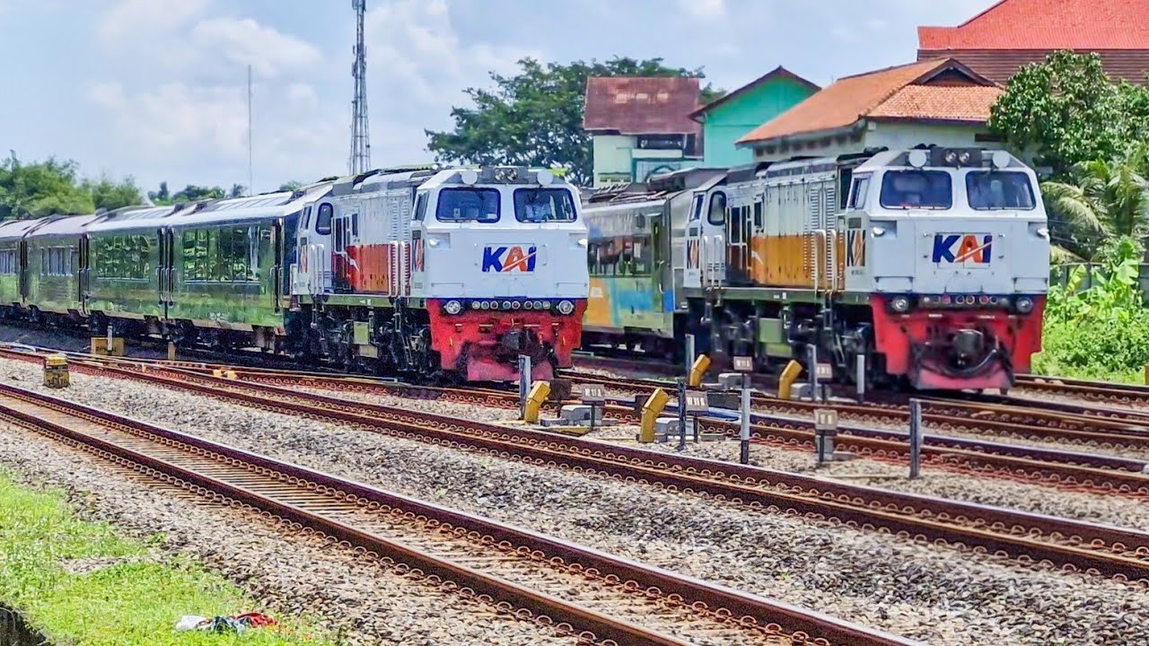 RAMAINYA KERETA SIANG DI JALUR PERCABANGAN TERSIBUK DAOP 5 PURWOKERTO!! Kereta Api di Stasiun Kroya