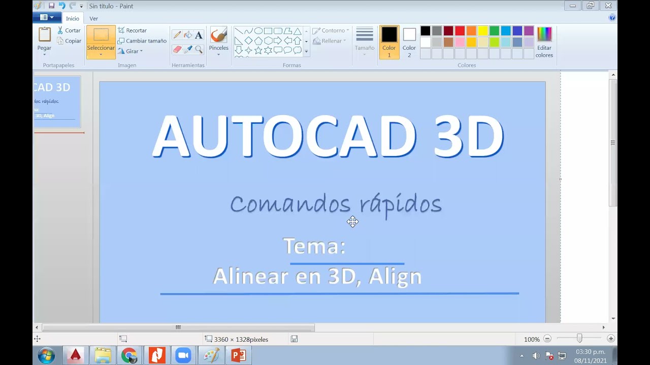 AUTOCAD 3D como Alinear objetos  3d, align