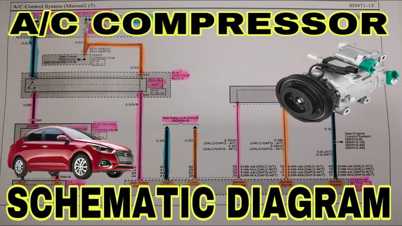 CAR A/C COMPRESSOR WIRING DIAGRAM (Hyundai Accent 2022 model)