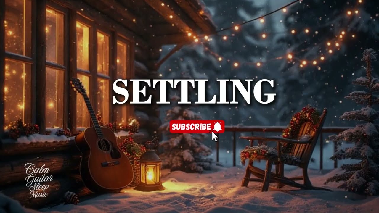 Cozy Winter Acoustic Guitar Outdoors ~ Gentle Night Ambience for Relaxation, Calm & Mindful Rest
