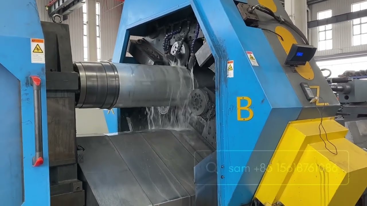 Heavy duty tube and cylinder flow forming, CNC metal spinning machine