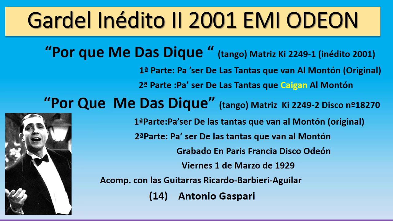 Gardel Inédito II 2001 EMI ODEON 