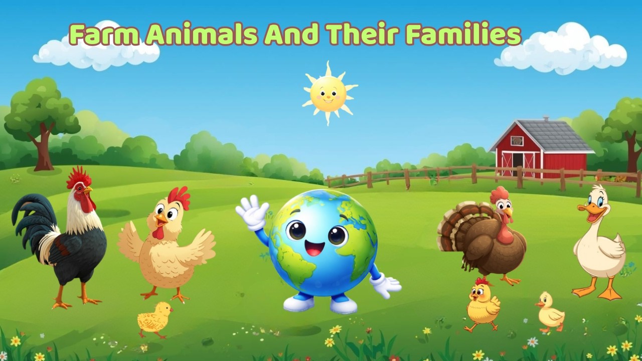 Farm Animals & Their Families | Learn Animal Names for Kids
