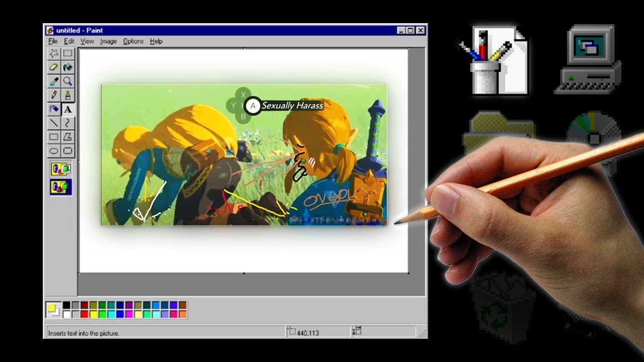 Creating Zelda Fanart in MS Paint | OneyPlays