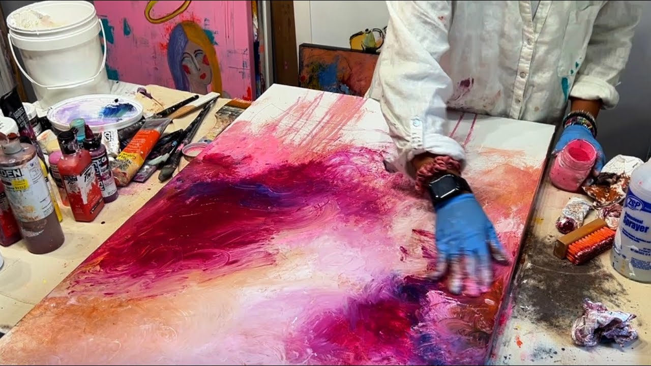 АБСТРАКТНЫЙ АКРИЛОВЫЙ ЭКРАН ЧАСТЬ 1 🖼️ /когда остановиться ✋