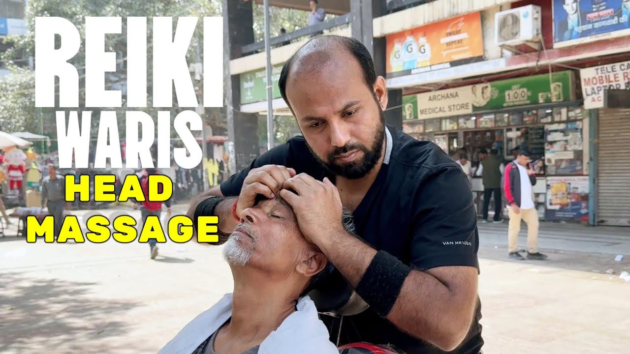 Famous Waris Barber Taking Amazing Head Massage From ReikiMaster #ASMR#Indianbarber #sensoryoverload