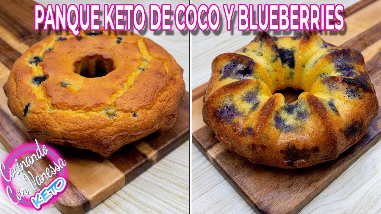 PANQUE KETO DE COCO Y BLUEBERRIES MUY FACIL DE PREPARAR PARA BAJAR DE PESO