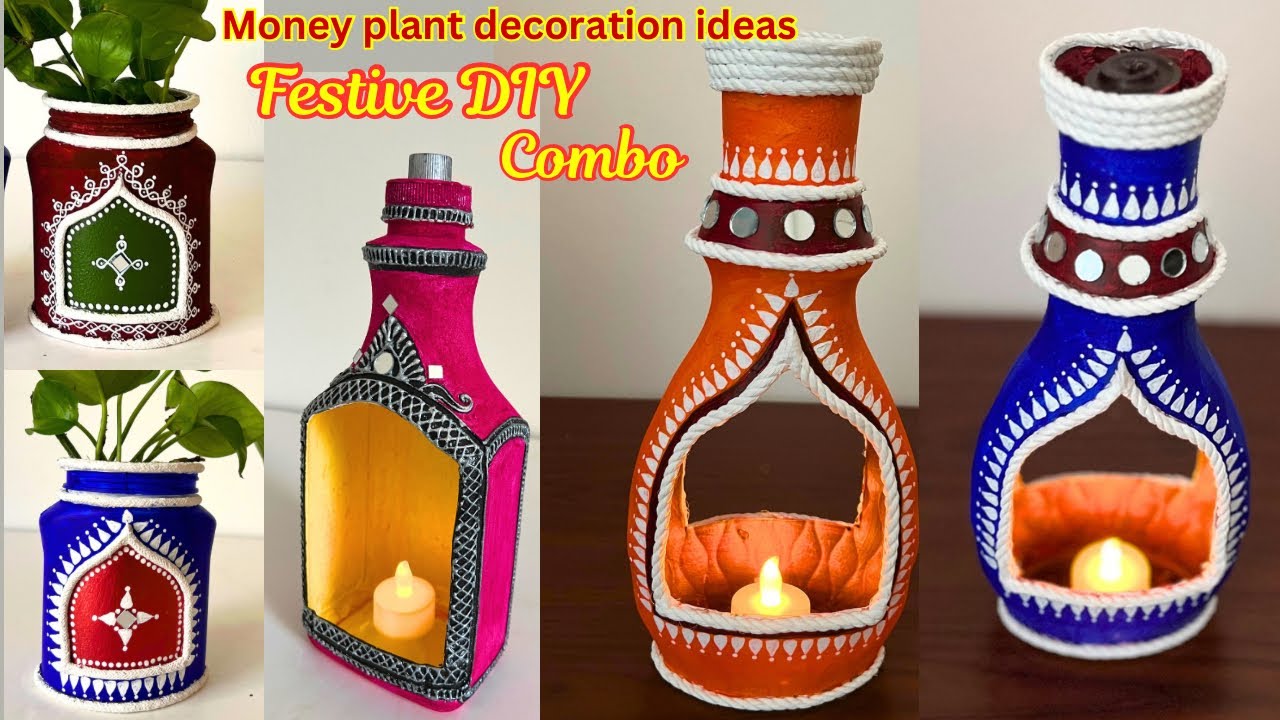 3 Beautiful indoor money plant decoration ideas | मनी प्लांट की सजावट Festive DIY | Easy plant decor