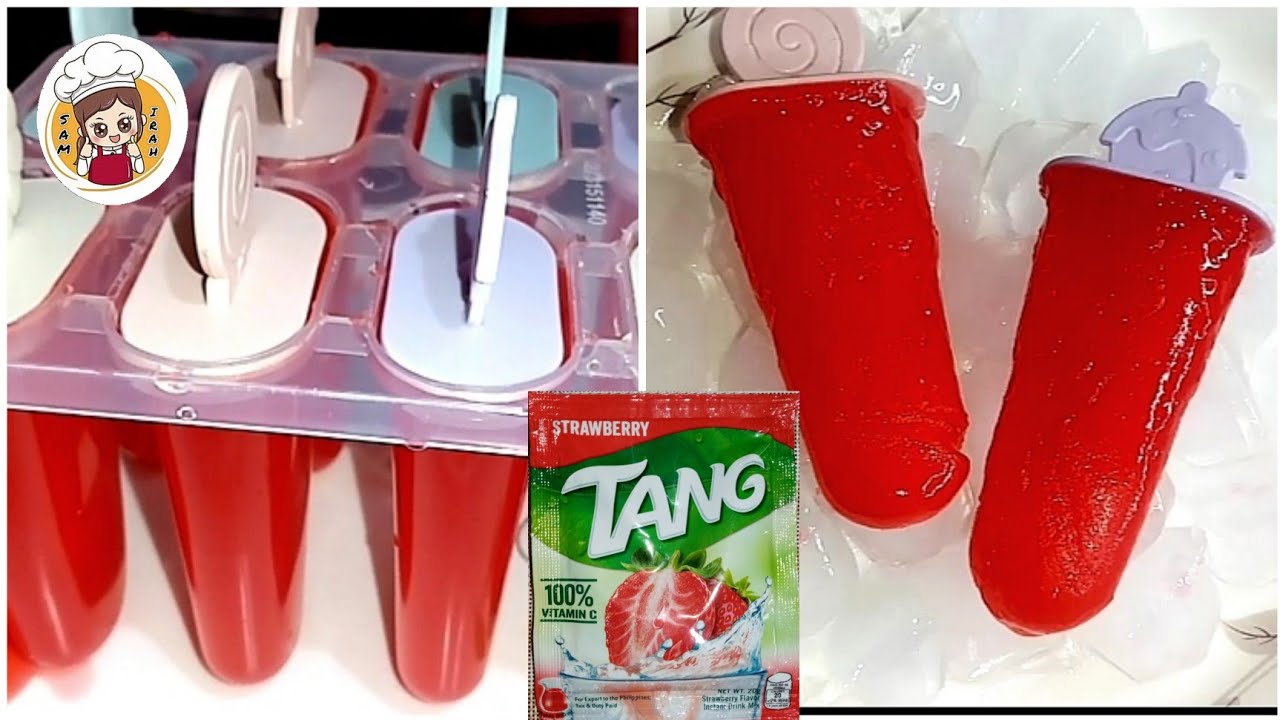 HOMEMADE ICE POP STRAWBERRY FLAVOR, USING TANG JUICE STRAWBERRY /HOW TO MAKE?