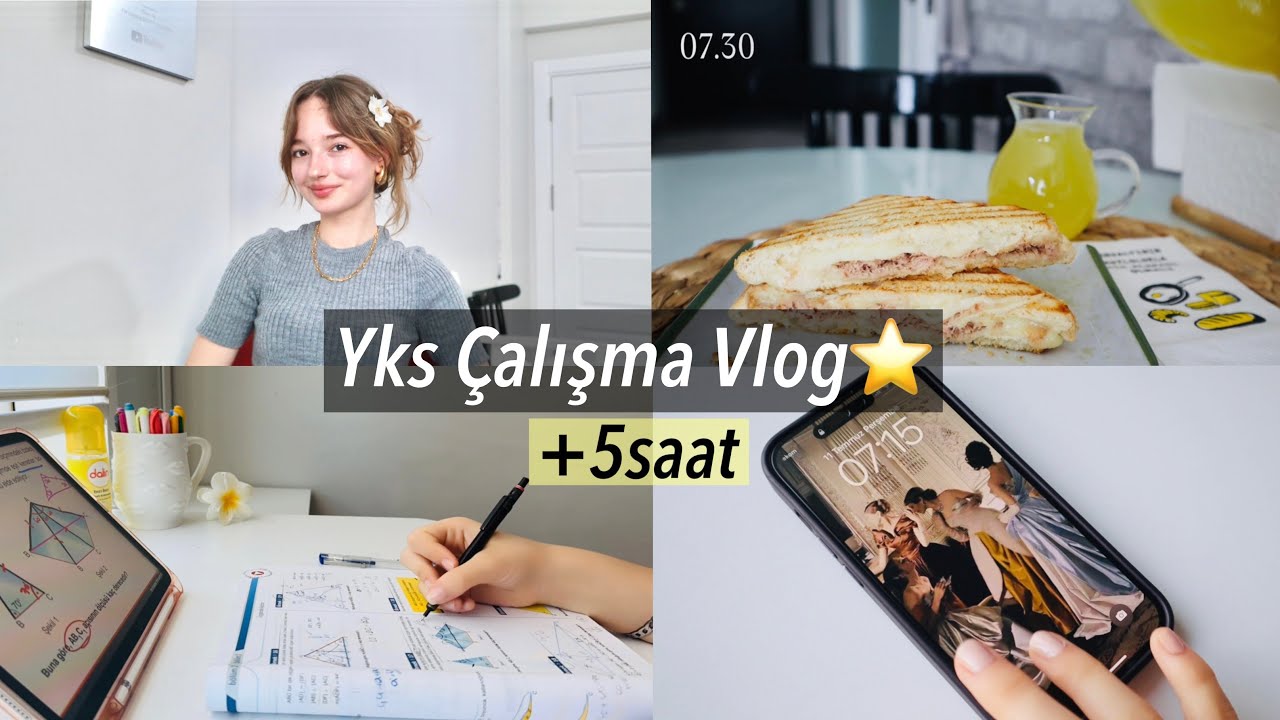 YKS DERS ÇALIŞMA VLOG #3 +5saat,tost tarifi😋