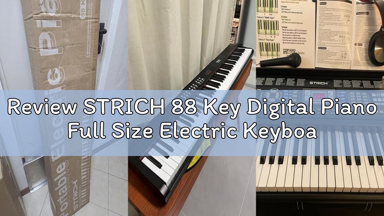 Review STRICH 88 Key Digital Piano Full Size Electric Keyboard with Semi-Weighted Sensitive Keys, Po