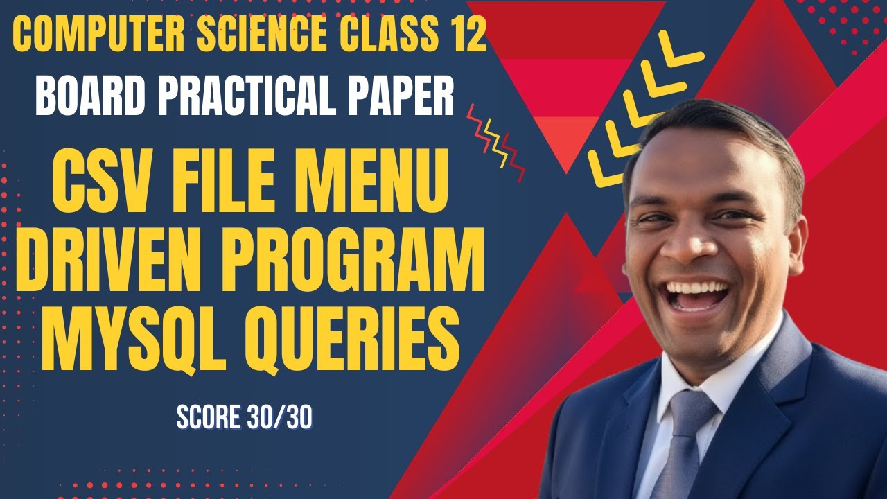 CBSE Class 12 Computer Science Practical Paper 2026 | Live Solution & Explanation | Score 30/30