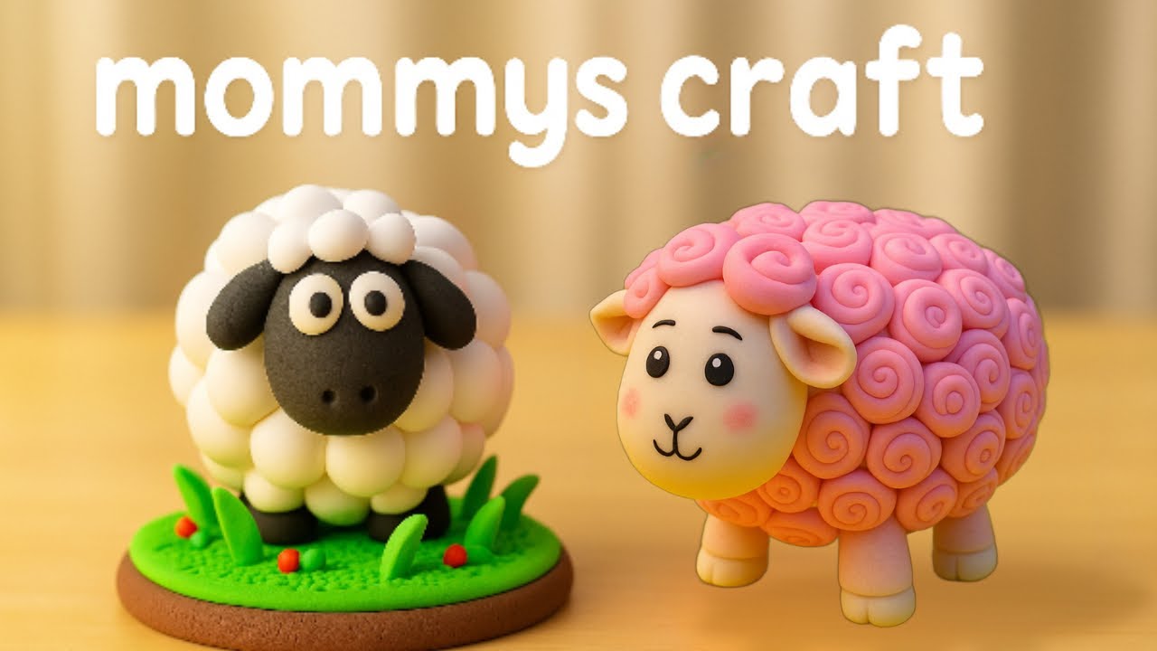 خروفين بصلصال الفوم بطريقة سهلة 🐑✨ | تعليم تشكيل صلصال للأطفال والكبار | Foam Clay Sheep DIY