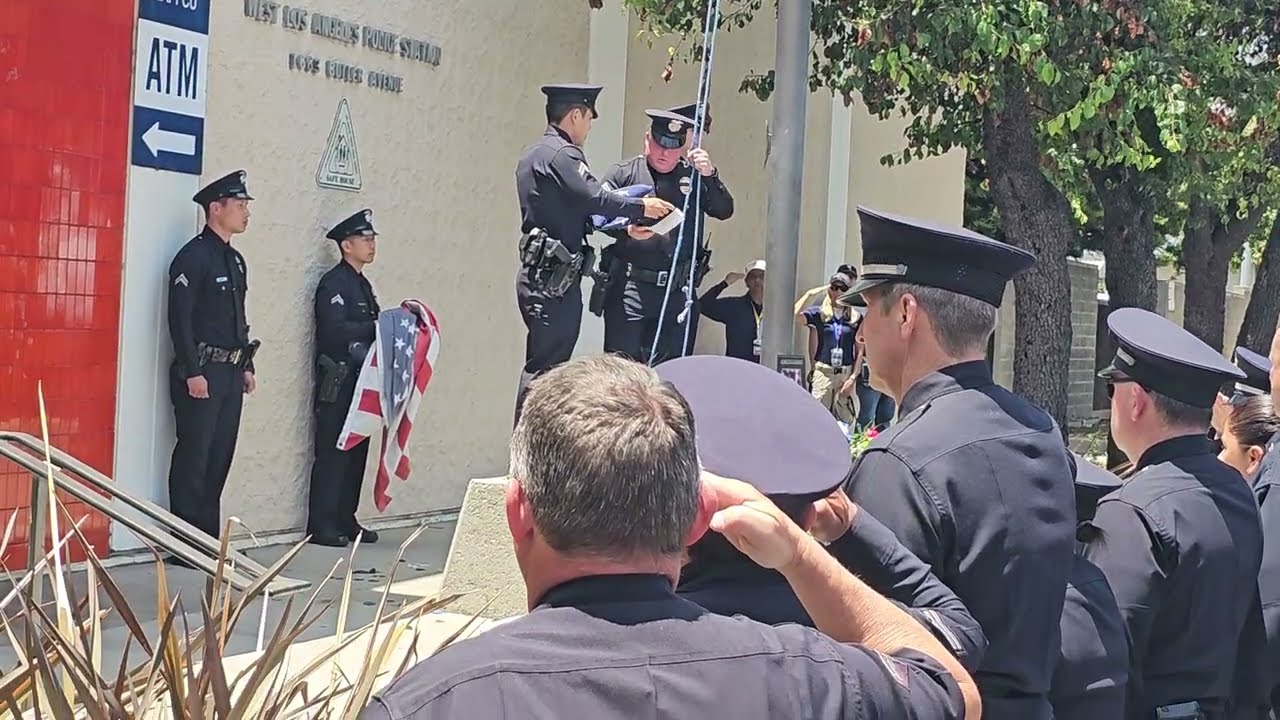 Flag Ceremony for Sergeant Shiou Deng at LAPD West Los Angeles Community Police Station