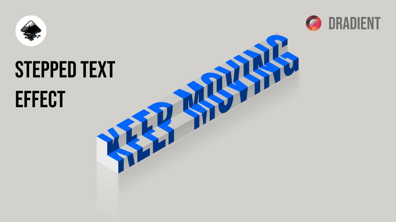 Stepped text effect in Inkscape