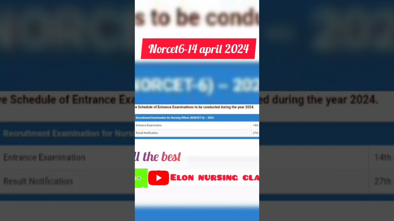 Norcet 6 exam date announced#nursingofficer#aiims#norcet#updates#viral#trending