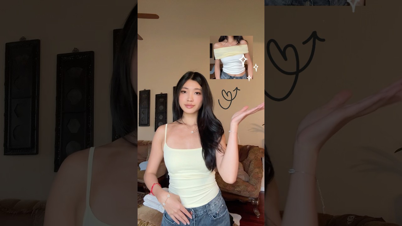 how to turn 1 tank top into 5 different shirts #fashionhacks #tanktops