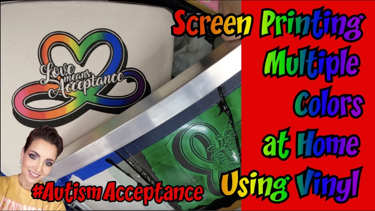 Screen Printing Multiple Colors at Home with Vinyl @CuttinCornersVinyl