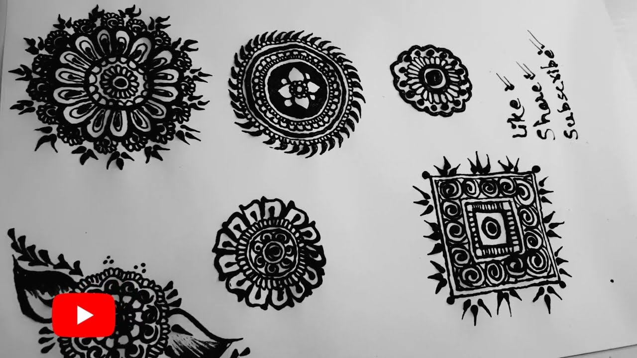 simple henna mehndi design for beginner|| latest arabic mehndi design| mehndi bunch part 4 #24m