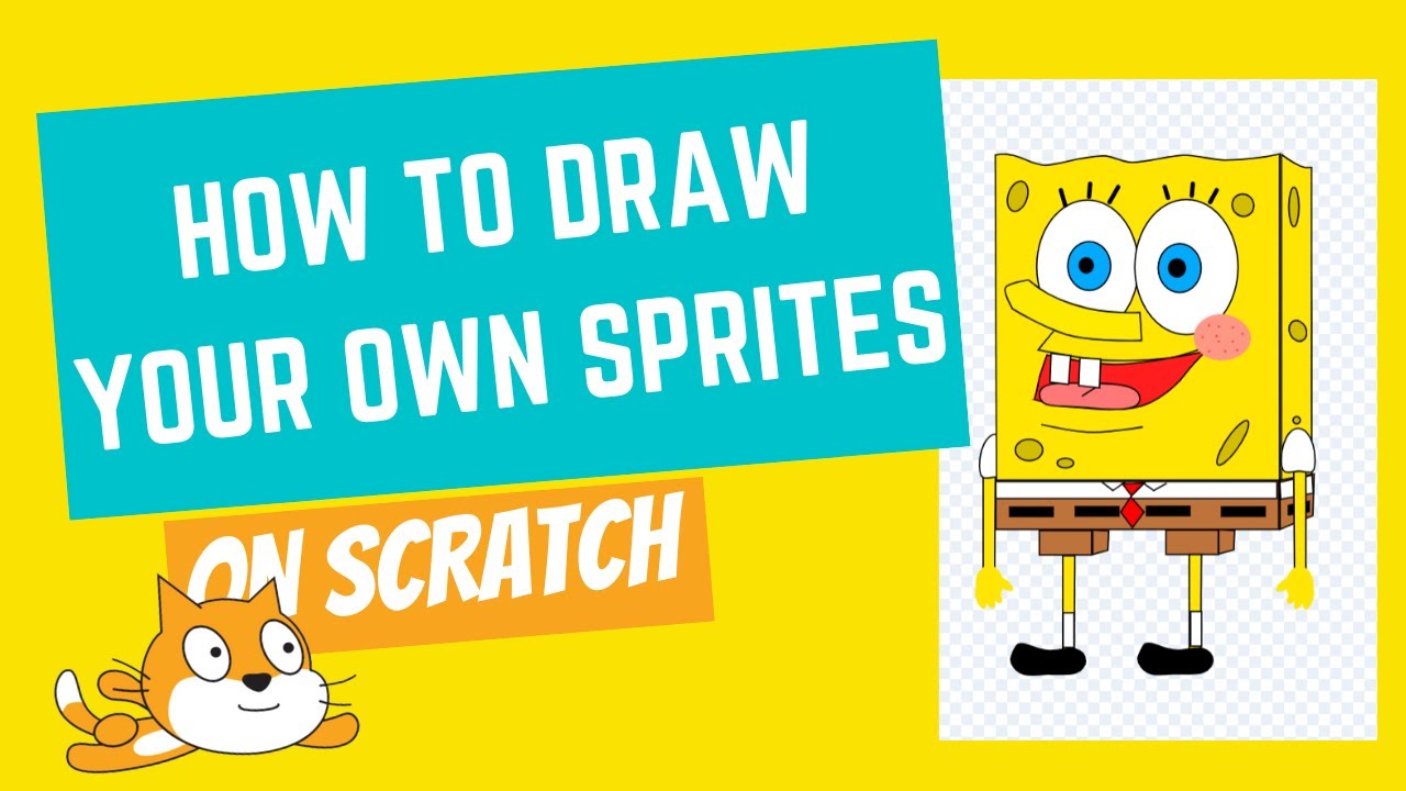 Beginner: Draw your own sprite Sponge Bob in Scratch