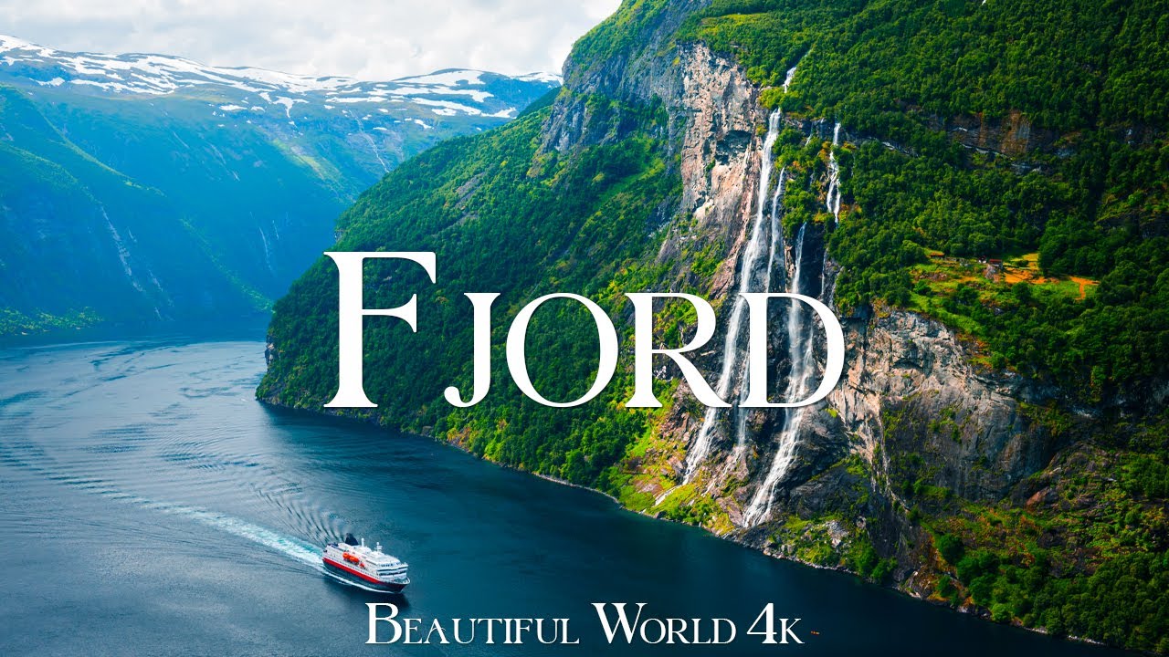 Fjord 4K Relaxation Film - Расслабляющая фортепианная музыка - естественный пейзаж