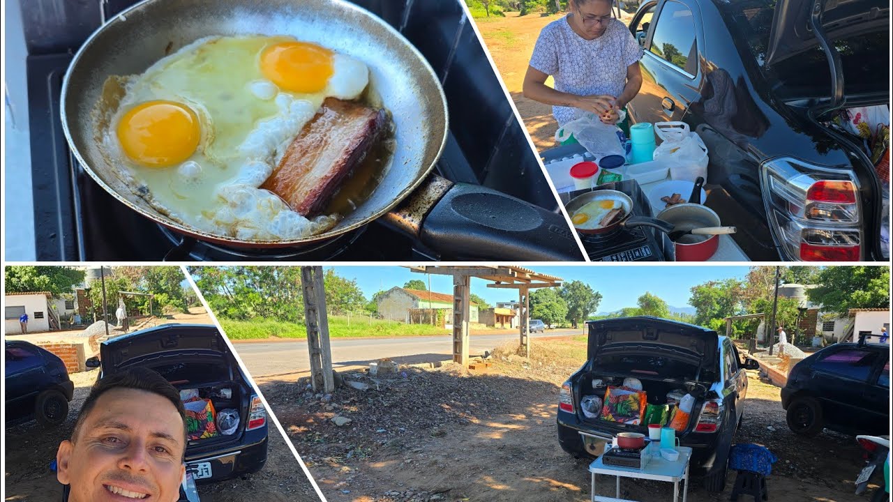 8- Segundo dia rumo ao Nordeste | Café da manhã na BR-122 aventura de carro SP x Nordeste 
