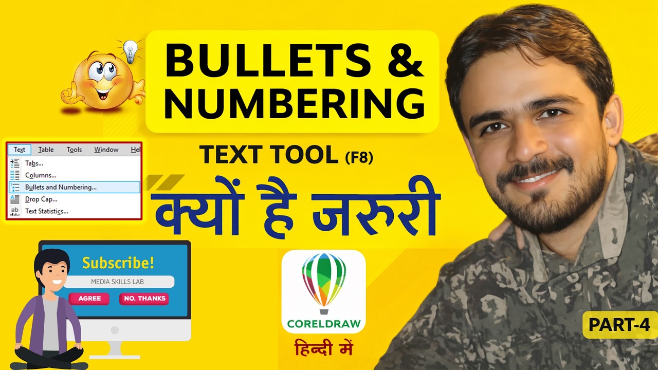 Bullets aur Numbering ka Proper Use Seekho | CorelDRAW in Hindi