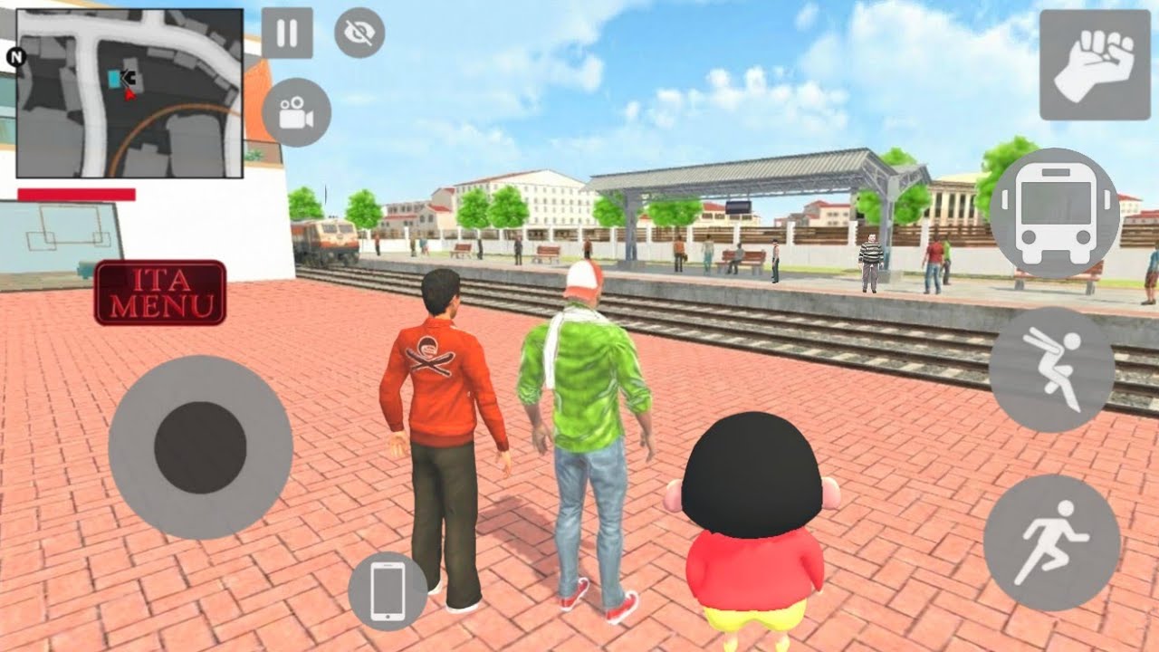 Jack & Shinchan Open New Railway Station in Indian Theft Auto Simulator Game 