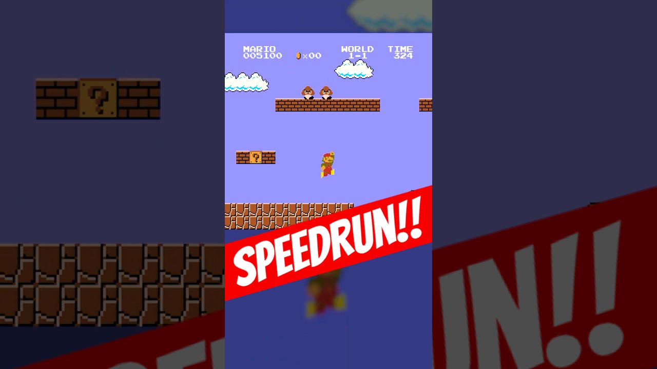 World 1-1 Lightning Boots Speedrun - No Commentary
