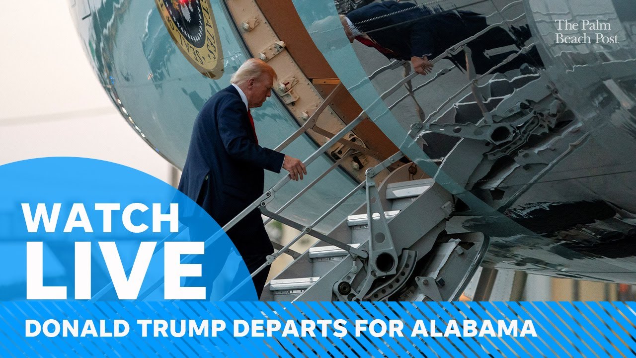 Live: Donald Trump departs DC on Air Force One for commencement speech at University of Alabama