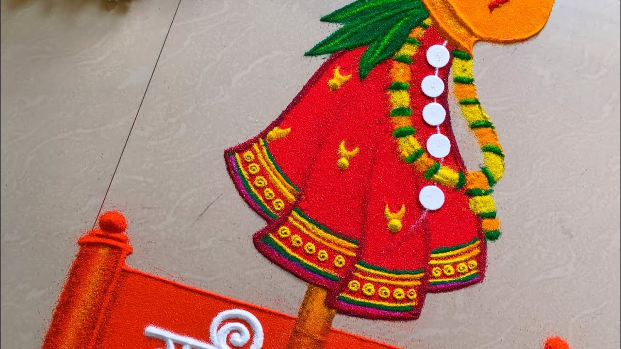Easy & unique gudhi padwa rangoli designs | गुढी रांगोळी | gudhi padwa rangoli | padva rangoli 