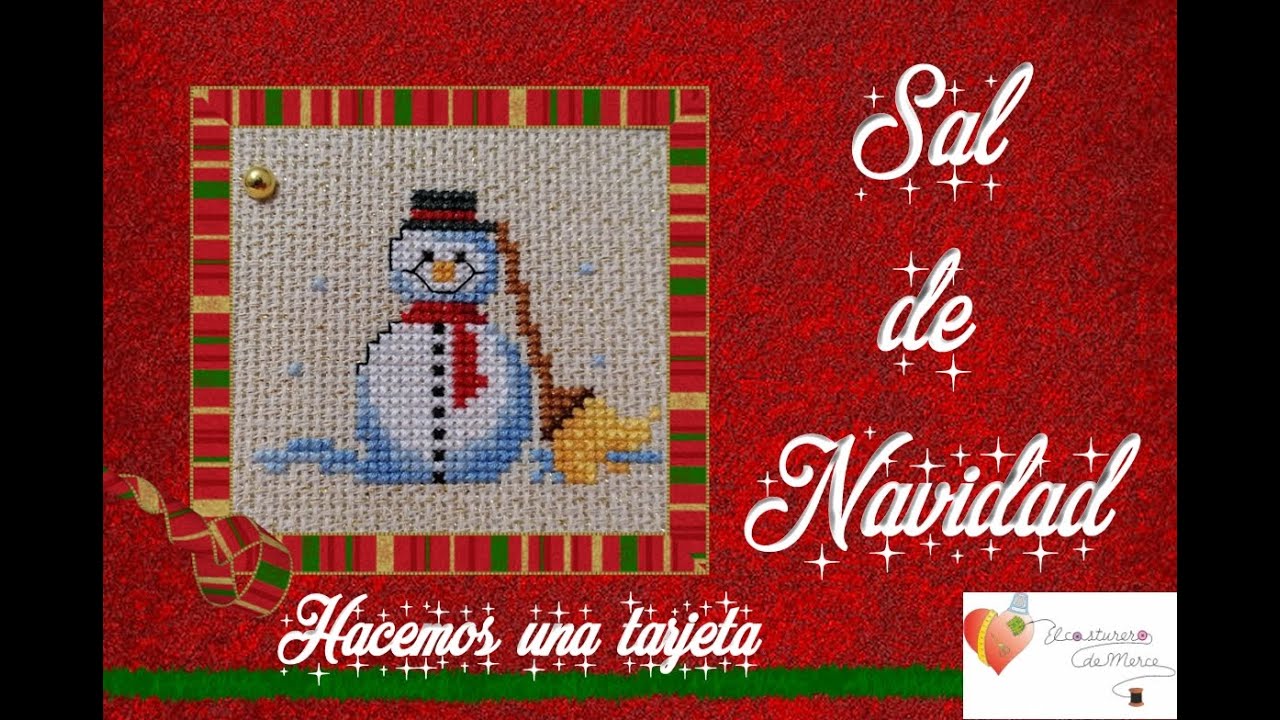 🎄MINI Sal de Navidad🎄Hacemos una tarjeTa en punto de cruz #tutoriales #Navidad #puntodecruz