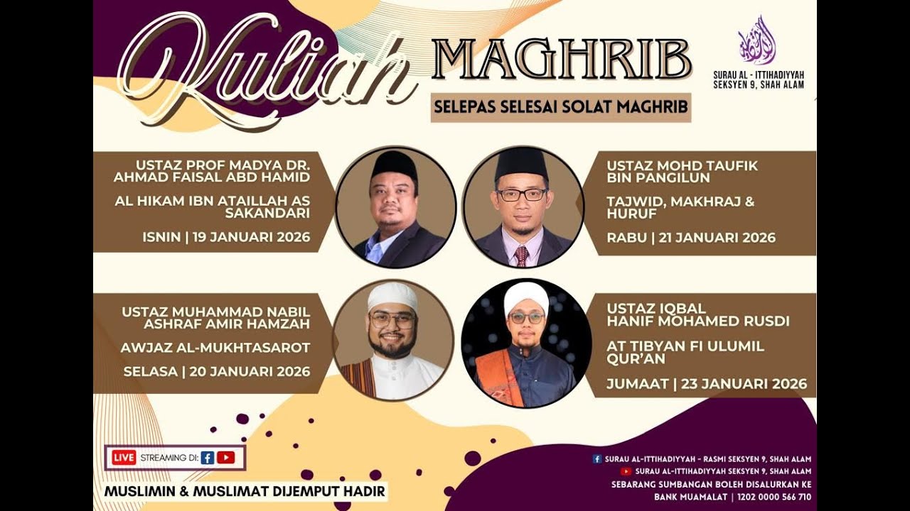 LiVe @alittihadiyyah KULIAH MAGHRIB | 24 JANUARI 2026  | 06 SYA'BAN 1447