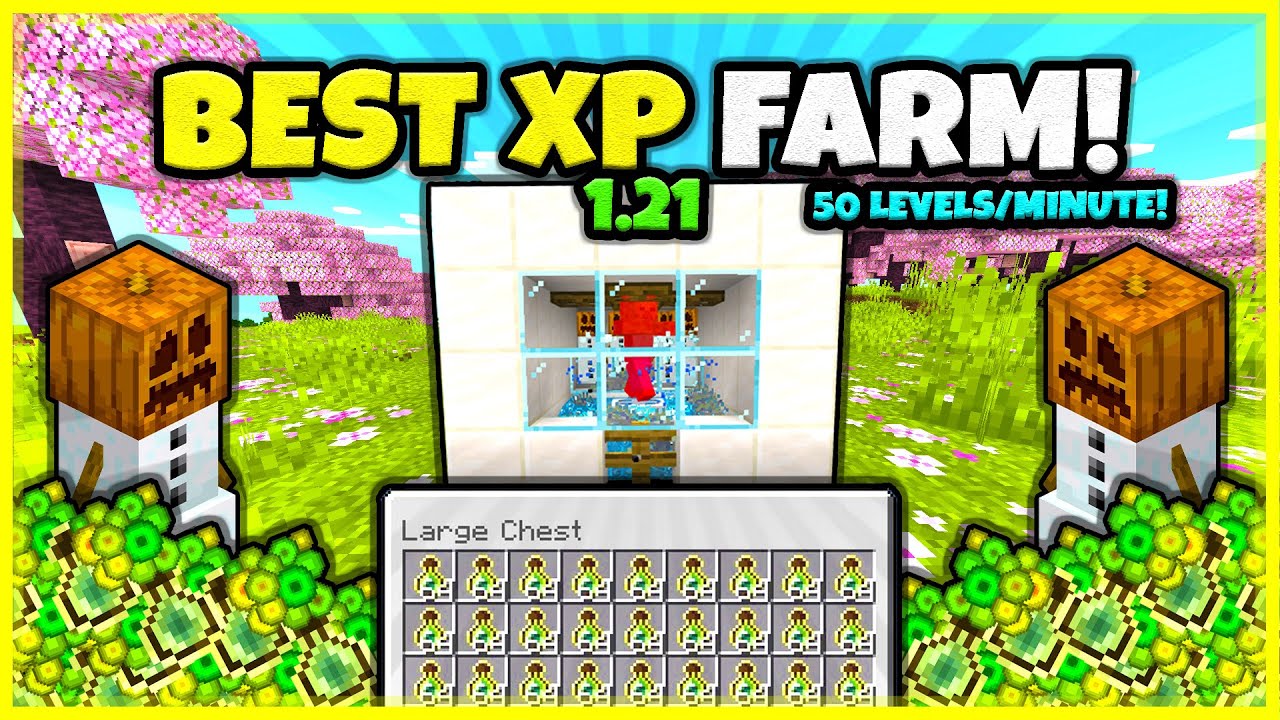 BEST XP FARM EVER!! (50 LEVELS/MINUTE!) In Minecraft Bedrock 1.21