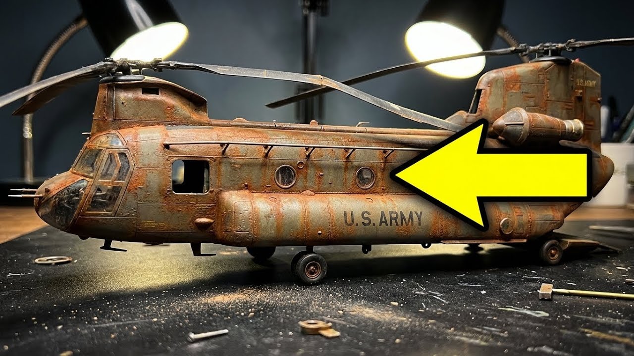 POV ASMR Restoration – Damaged CH-47 Chinook Reborn | Cargo Green Perfection (1:72)