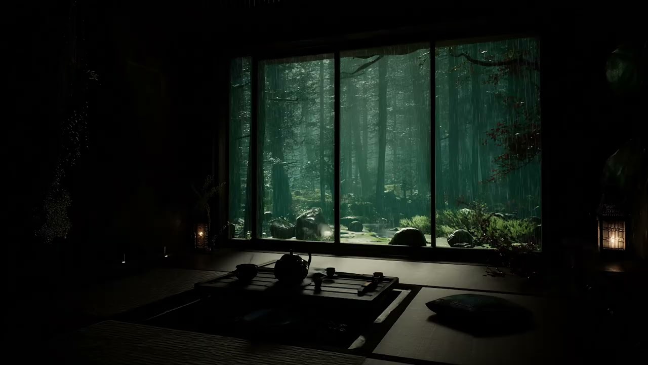 Dark Bedroom Rain Sounds | Gentle Rain at Night for Relaxation, Study, and Deep Sleep