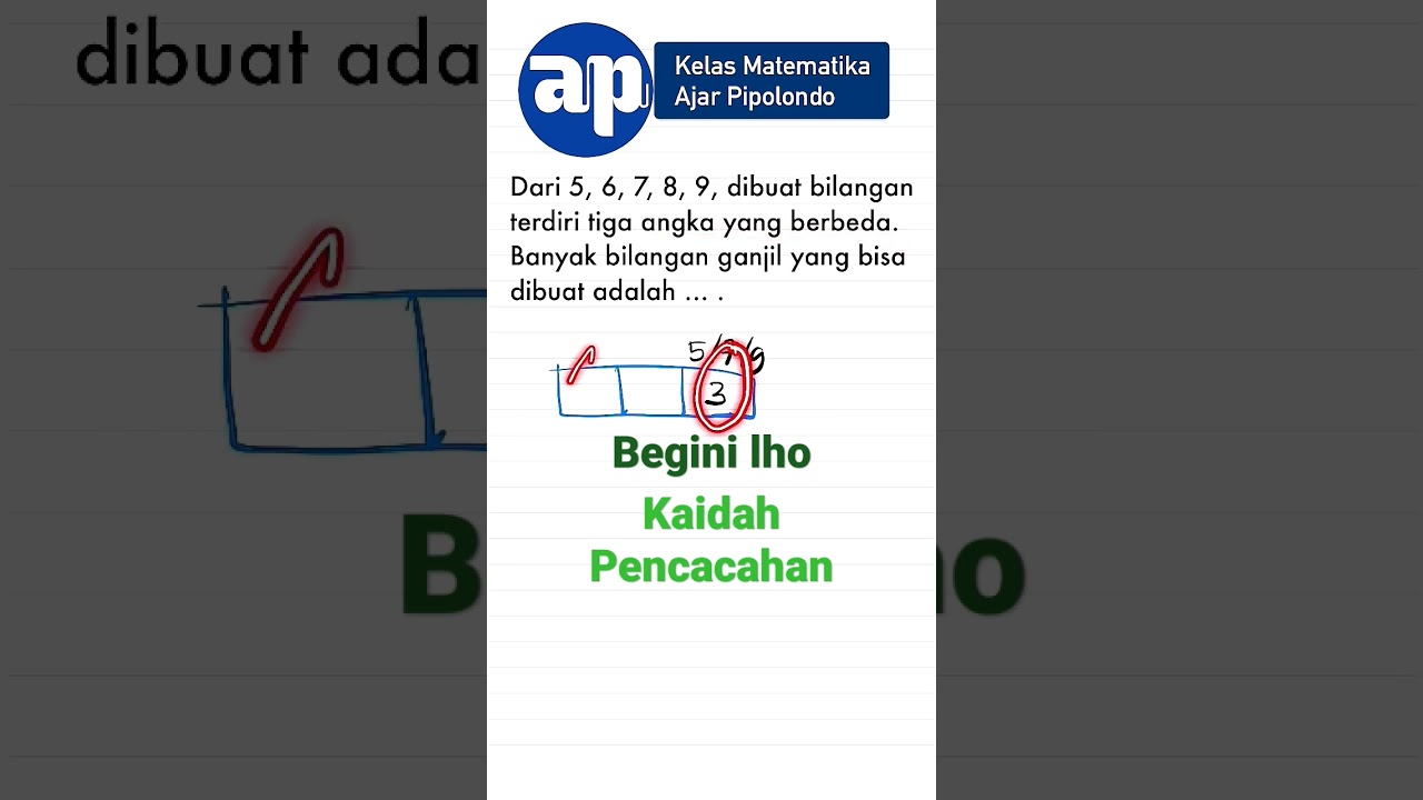 Kaidah pencacahan (perkalian) matematika #shorts #kaidahpencacahan