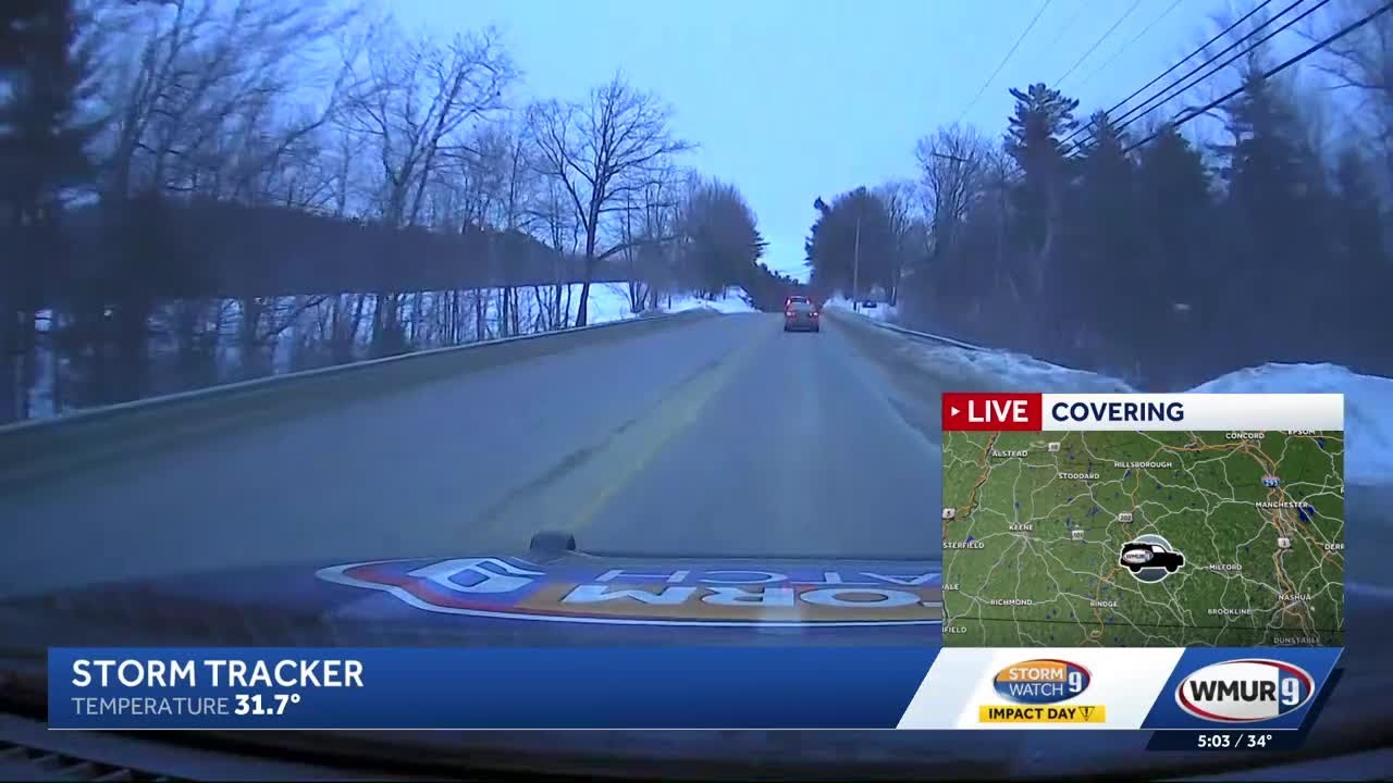 Slick roads expected across New Hampshire as snow moves in