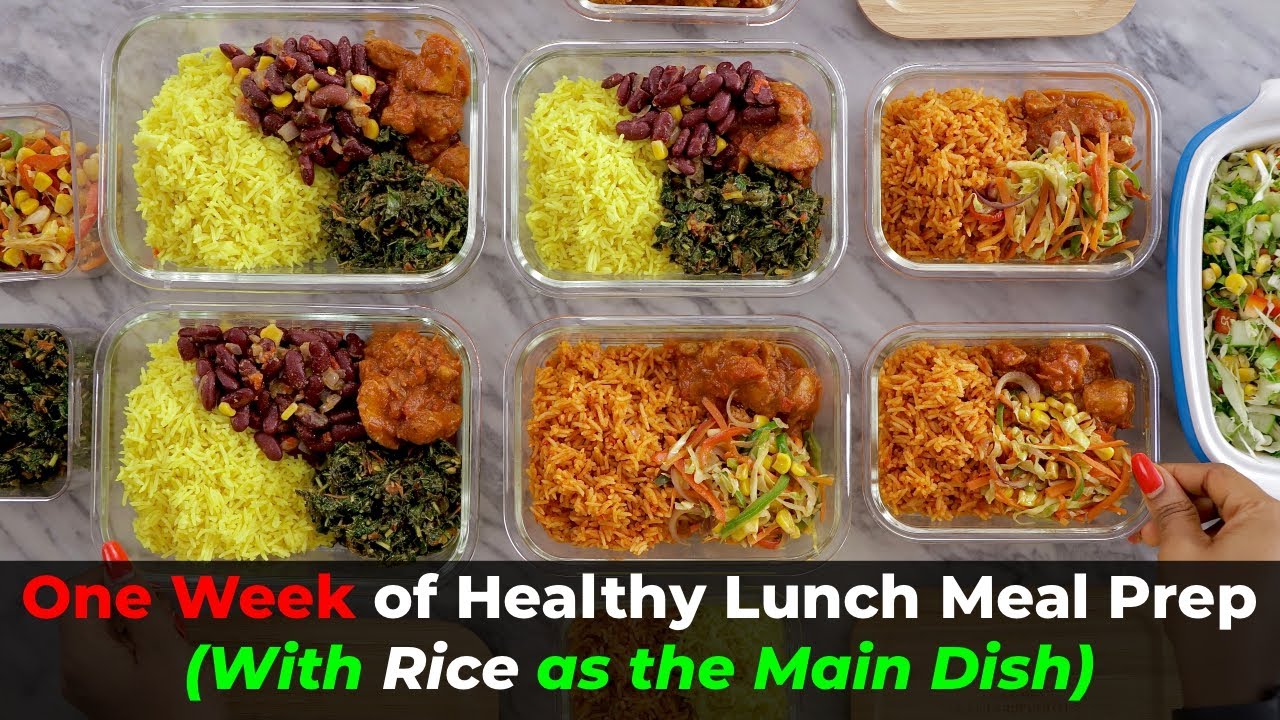 One Week of Healthy Lunch Recipes Meal Prep (With Rice as the Main Dish) - Zeelicious Foods