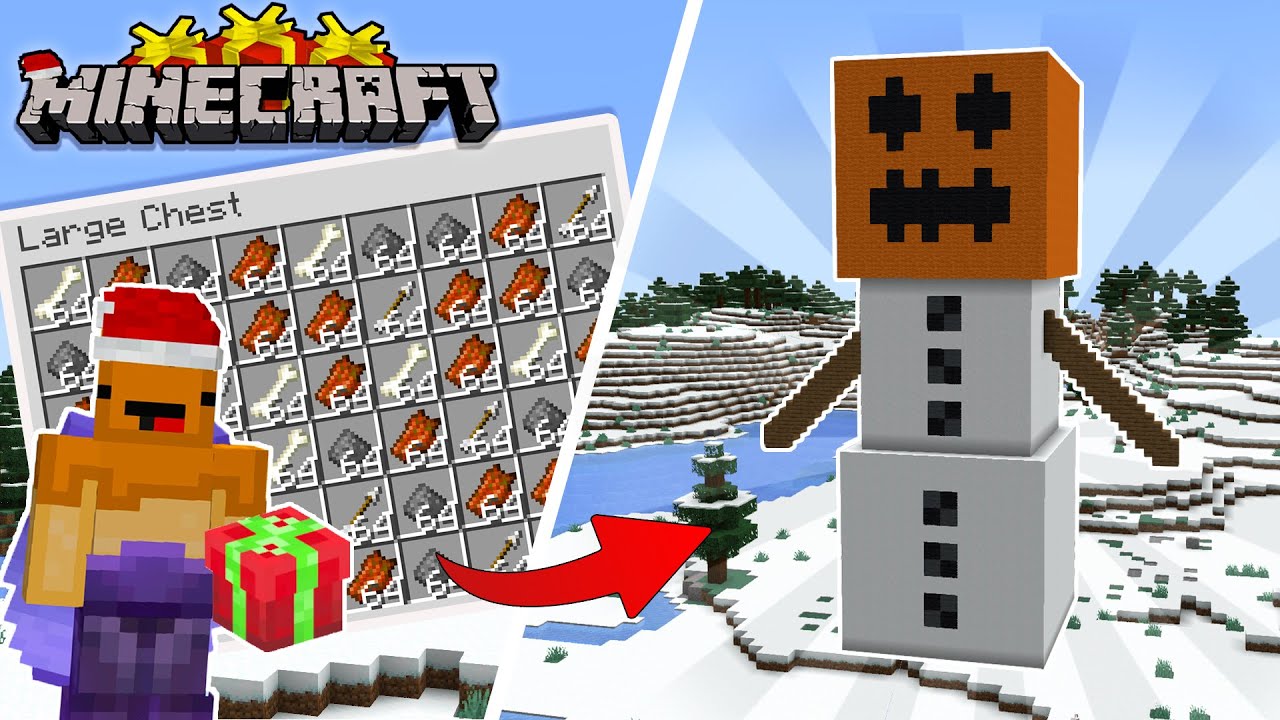 I Built a GIANT Snow Golem XP FARM In Minecraft! Minecraft Let's Play Episode 18...