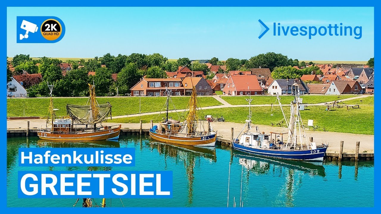 🔴 LIVE: Greetsiel &ndash; Webcam mit Blick auf Hafen, Krabbenkutter & Leybucht