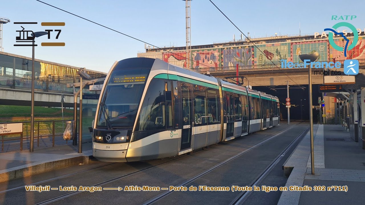 [Tramway T7] Citadis 302 n°711 – Villejuif – Louis Aragon à Athis-Mons – Porte de l'Essonne #ratp