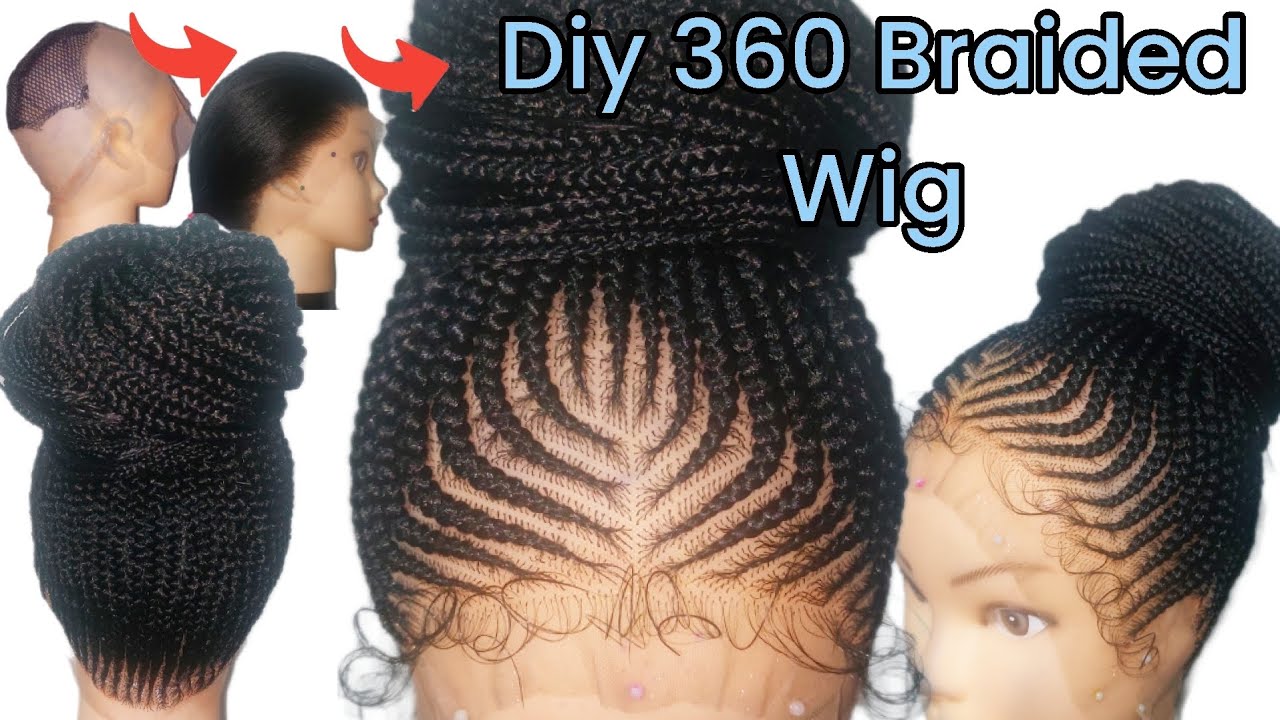 How to make a Ponytail Cornrows Braided Wig / Diy Realistic Braided Wig