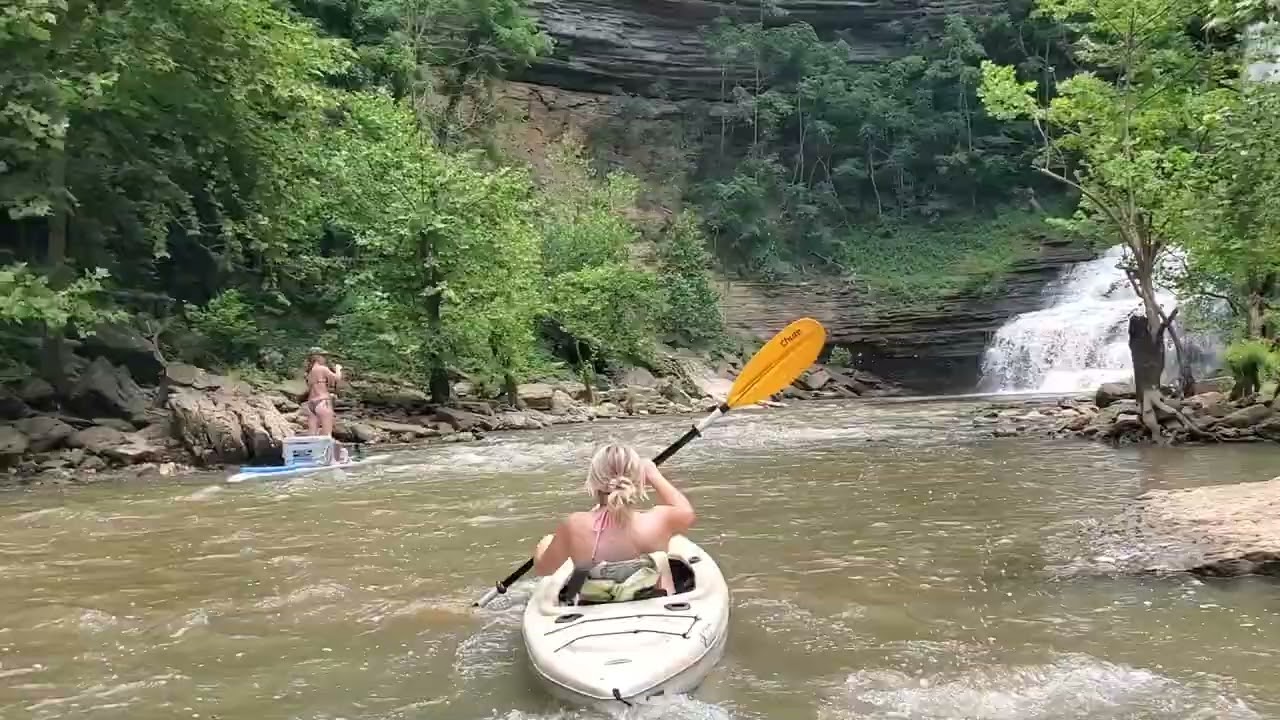 Kayaking up to Burgess falls Tennessee 2025