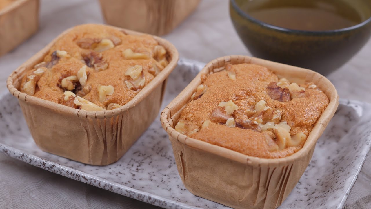 少油少糖的核桃海绵蛋糕：简单易做的美味早餐｜Walnut Sponge Cake, LESS oil and sugar