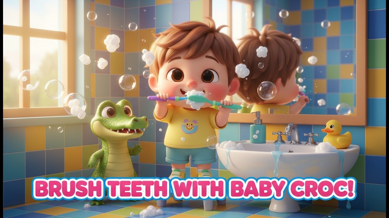 Baby Crocodile Brushing Teeth – Nursery Rhyme, Healthy Habits, and Fun Tooth Care