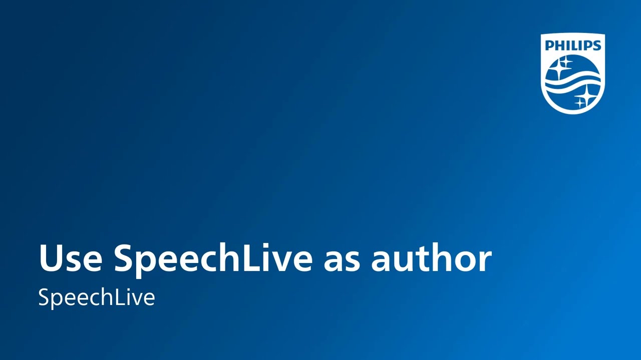 Use SpeechLive as author