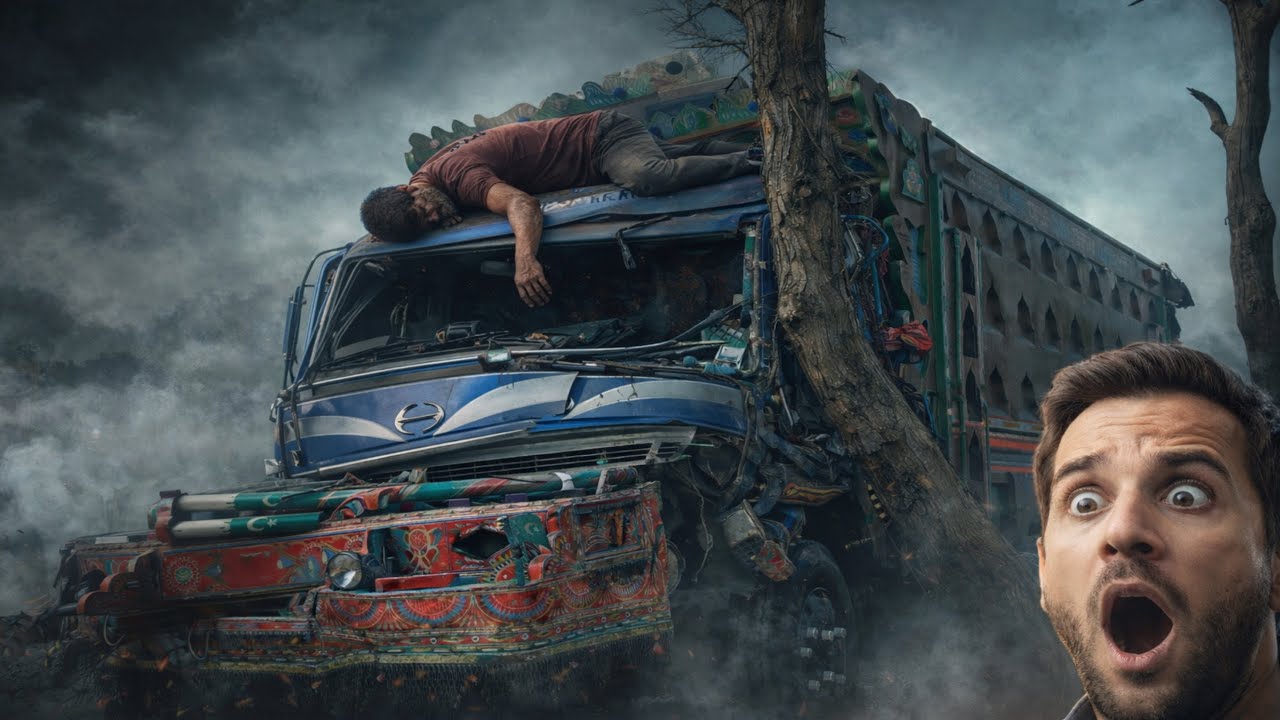 Overloaded Truck Loses Control, Crashes Into Tree – Driver Dies on the Spot!